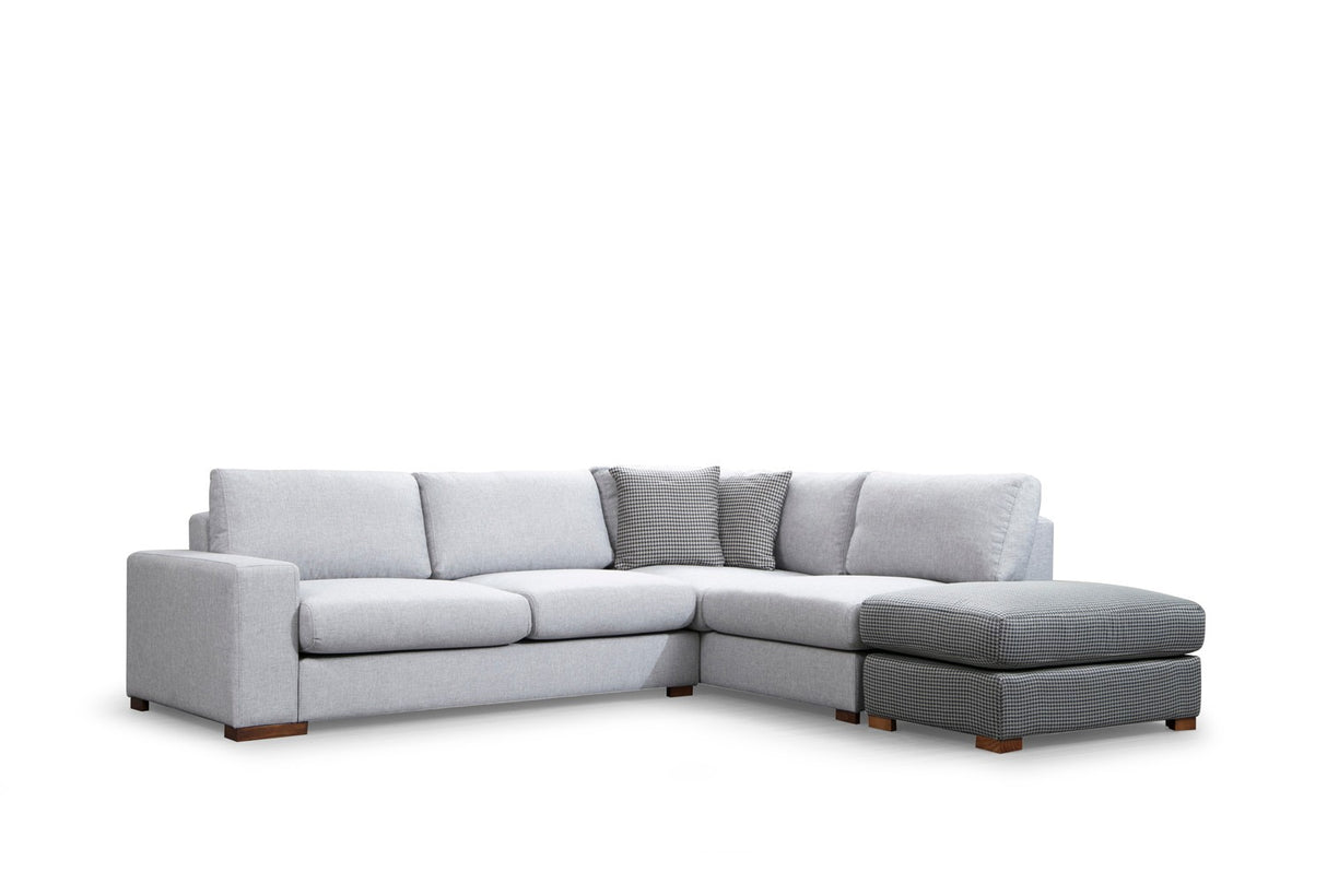 Corner sofa run light gray