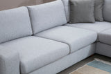 Corner sofa run light gray