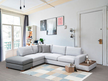 Corner sofa run light gray