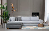 Corner sofa run light gray