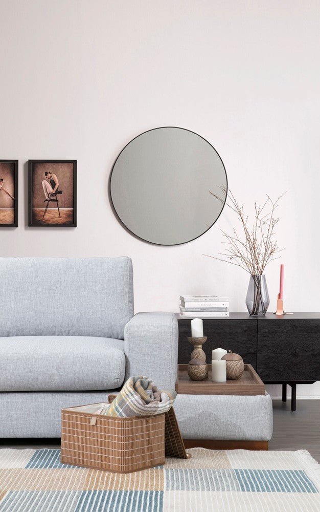 Corner sofa run light gray