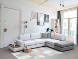 Corner sofa run light gray