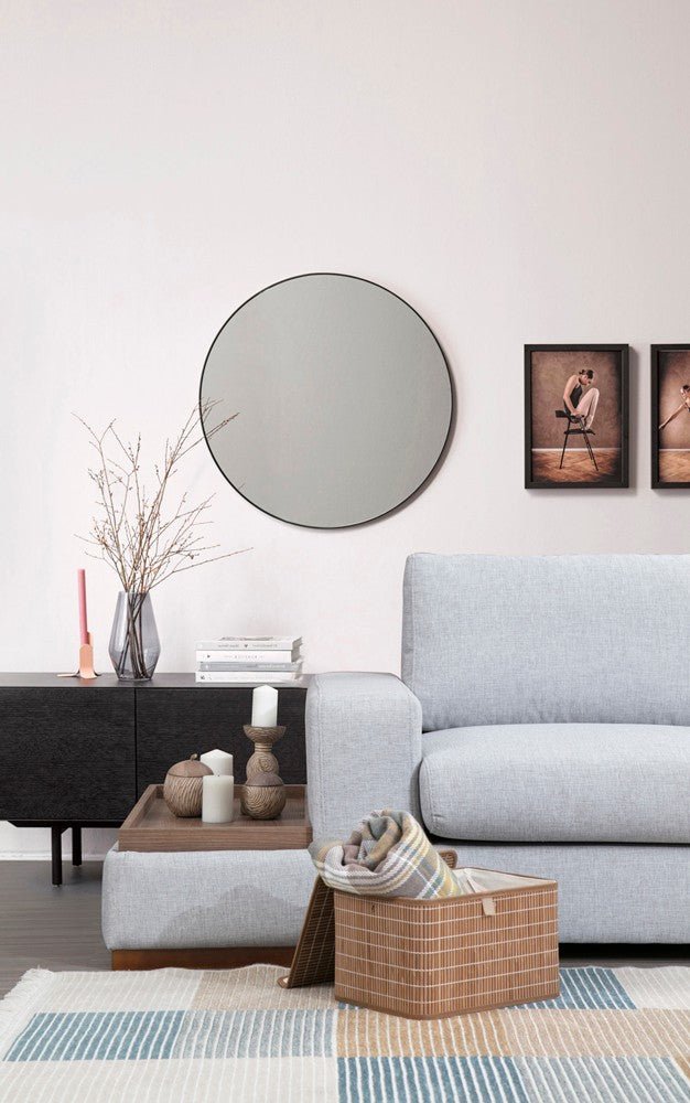 Corner sofa run light gray