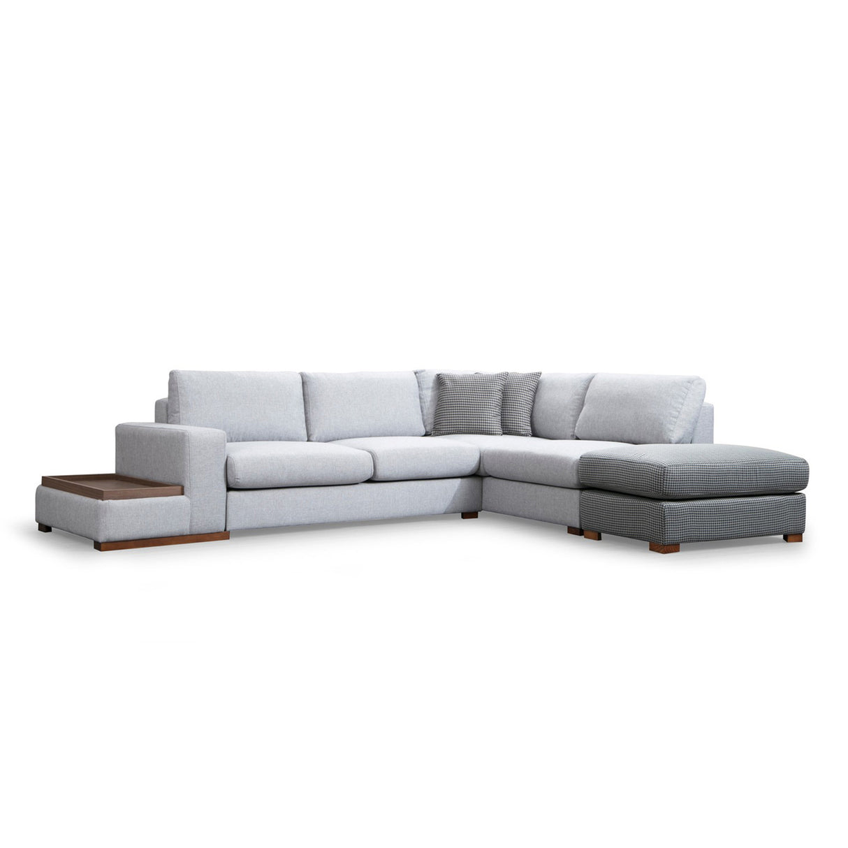 Corner sofa run light gray