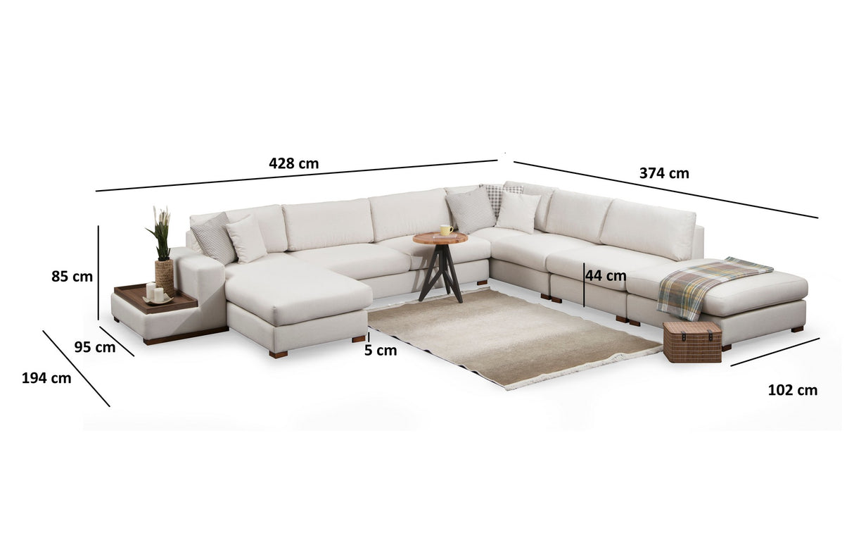 Corner sofa run beige