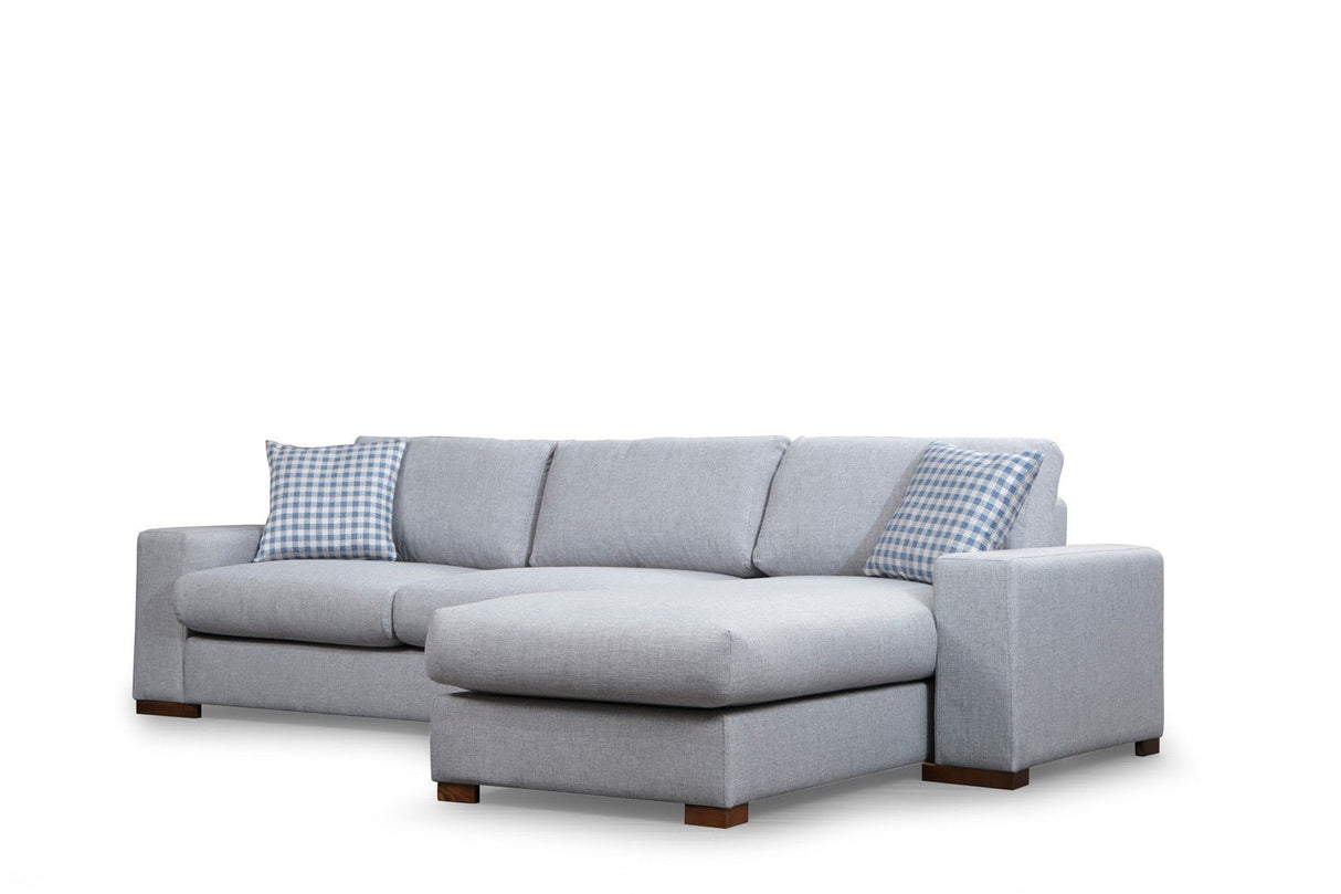 Corner sofa run light gray