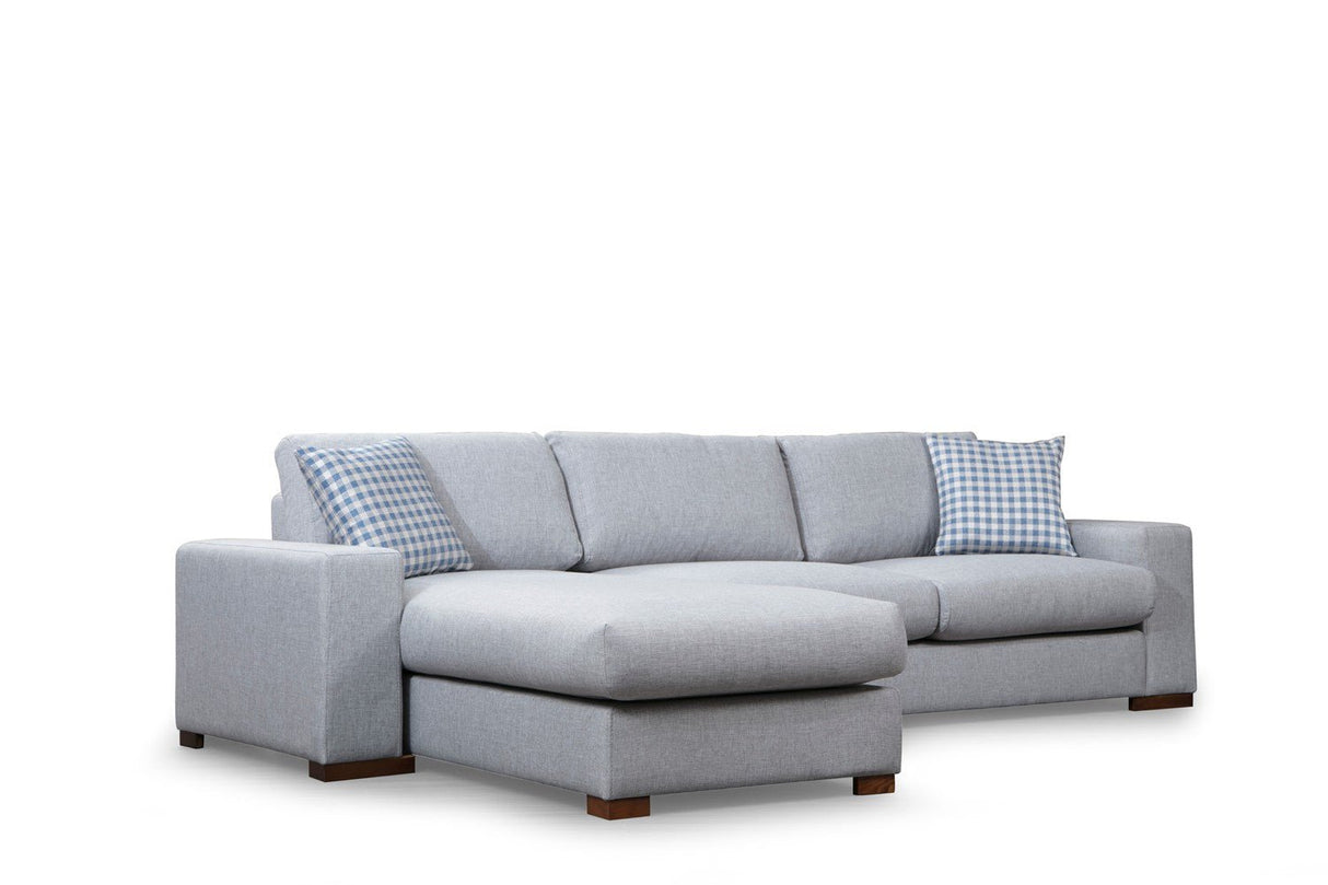 Corner sofa run light gray