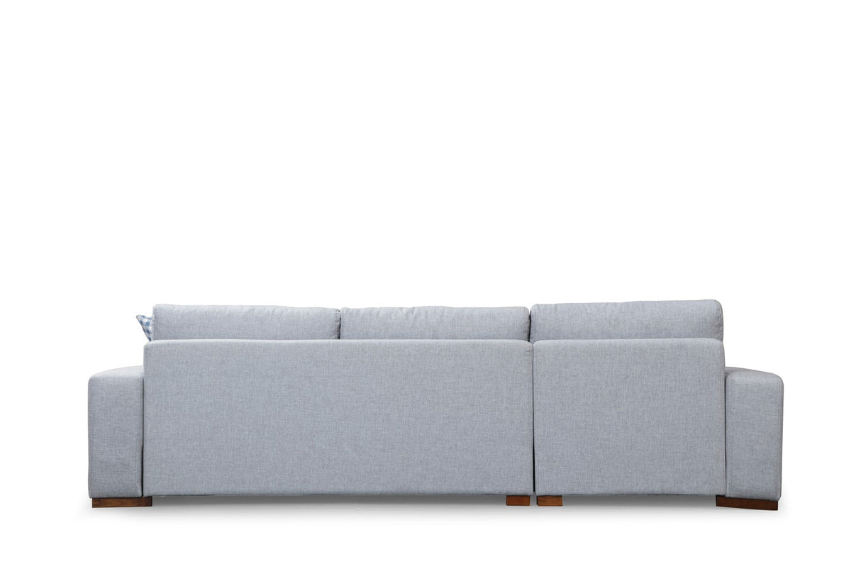 Corner sofa run light gray