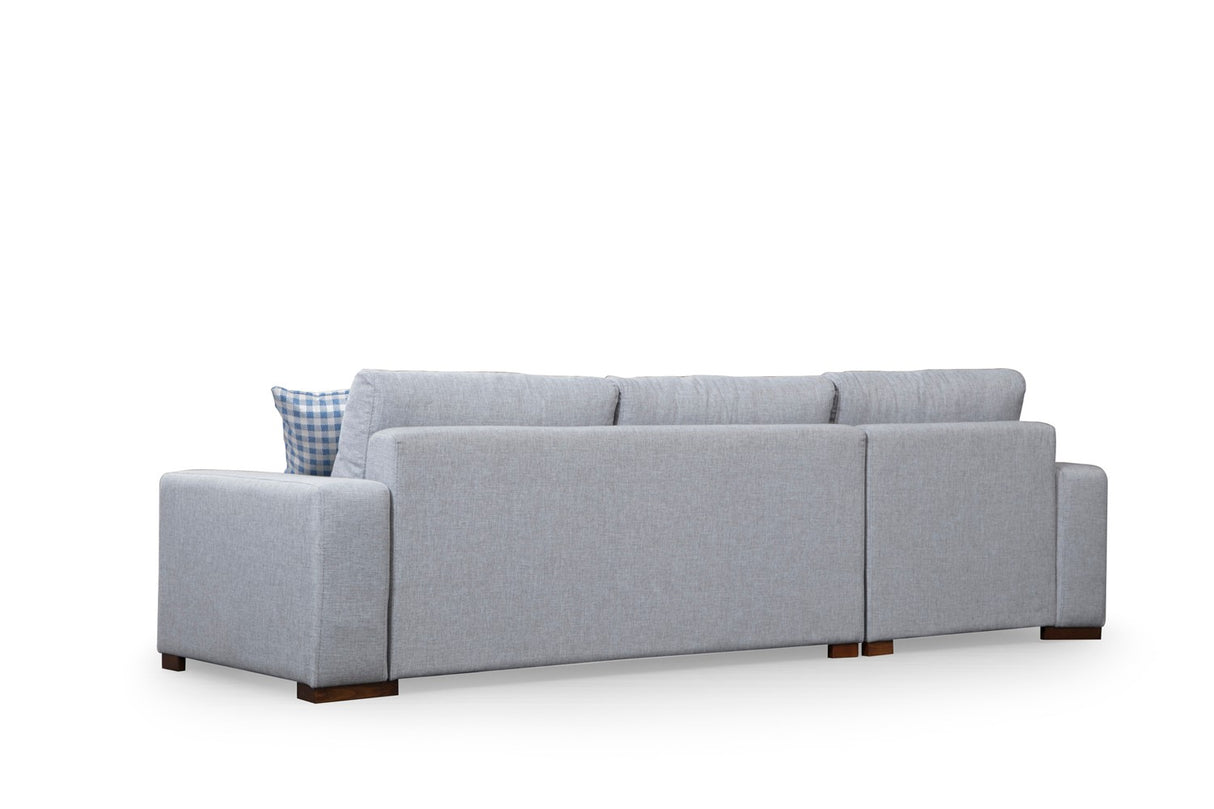 Corner sofa run light gray