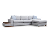 Corner sofa run light gray