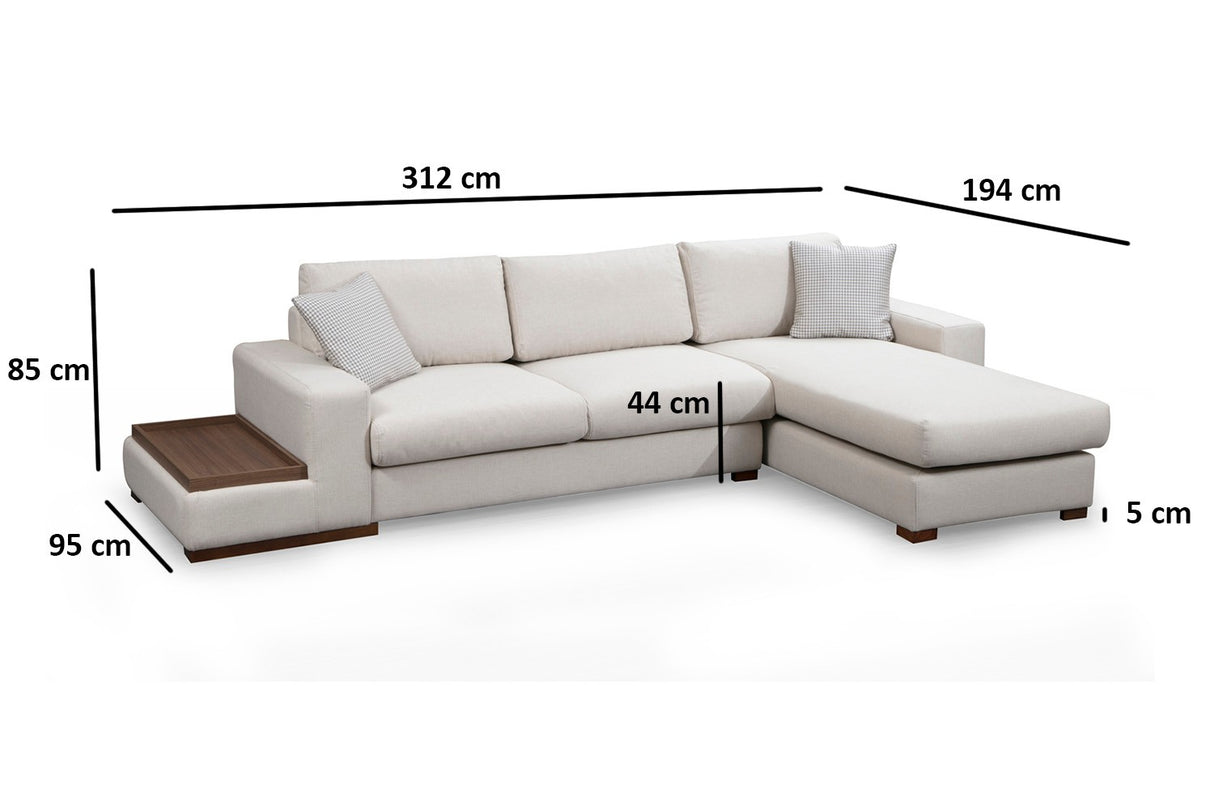 Corner sofa run beige