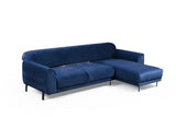 Corner sofa with sleep function on the right image navy blue