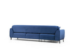 Corner sofa with sleeping function on the left image navy blue