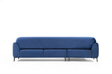 Corner sofa with sleeping function on the left image navy blue