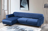 Corner sofa with sleeping function on the left image navy blue