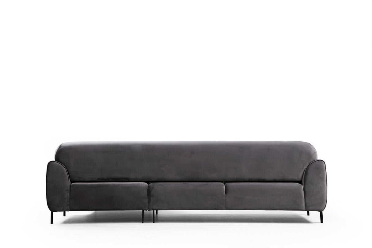 Corner sofa with sleeping function on the right image anthracite