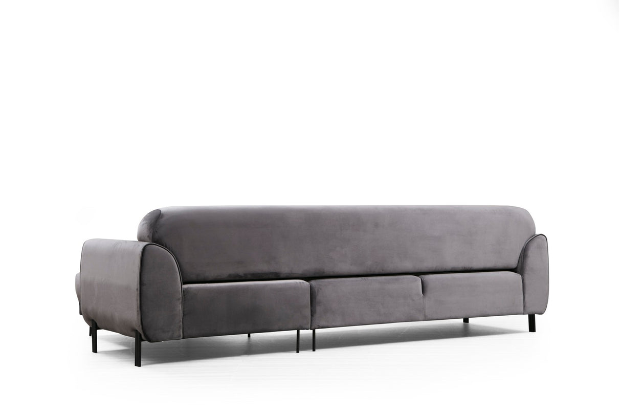 Corner sofa with sleeping function on the right image anthracite