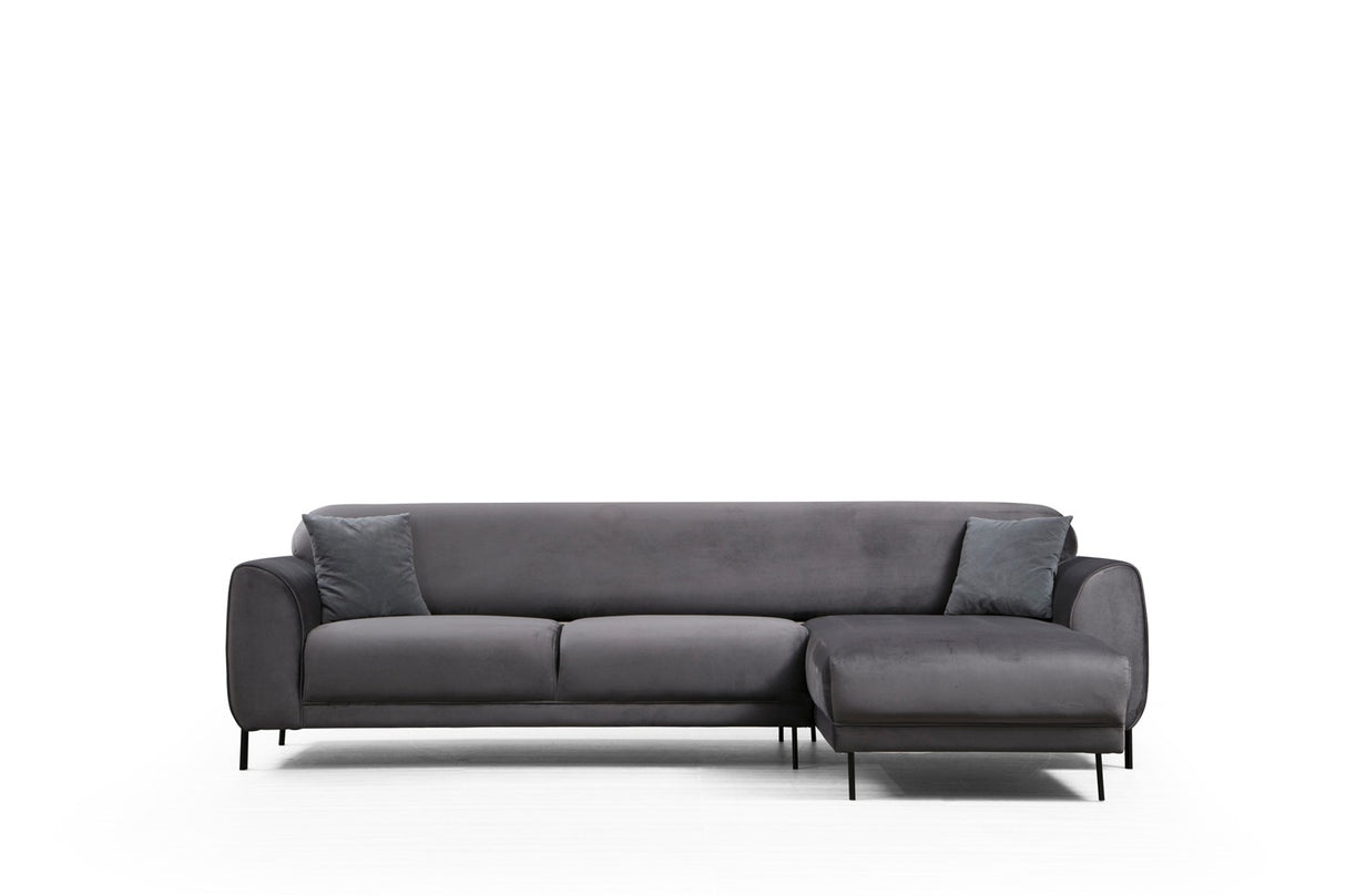 Corner sofa with sleeping function on the right image anthracite