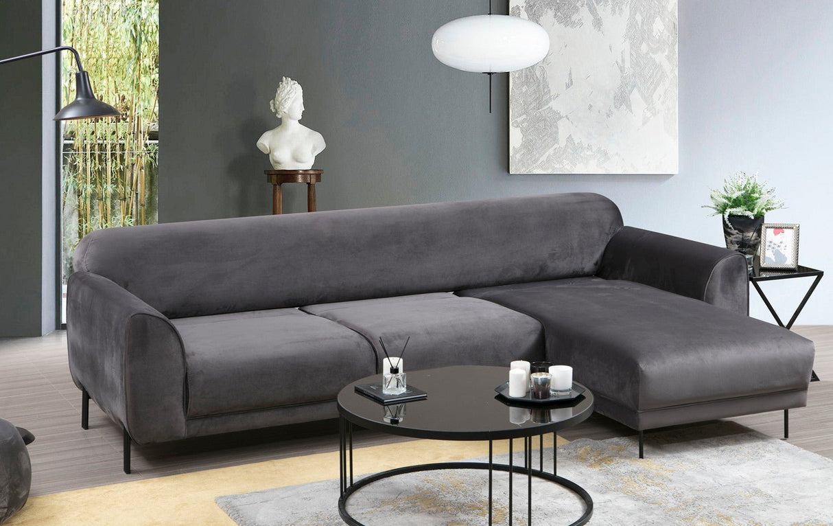 Corner sofa with sleeping function on the right image anthracite