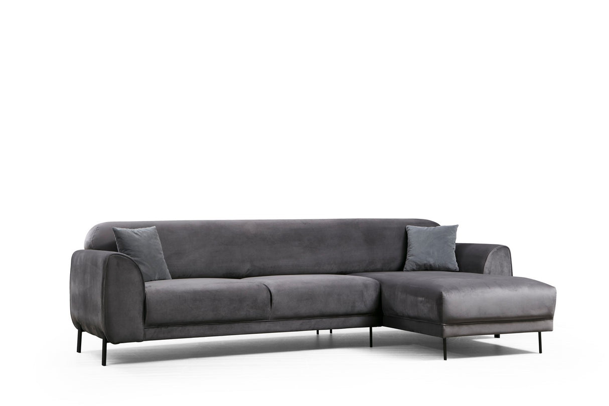 Corner sofa with sleeping function on the right image anthracite