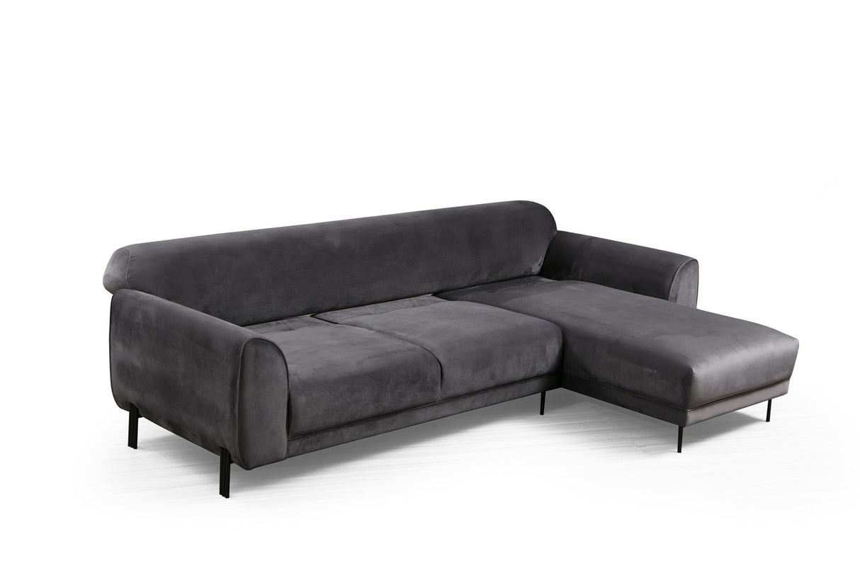 Corner sofa with sleeping function on the right image anthracite