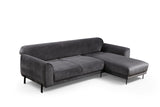 Corner sofa with sleeping function on the right image anthracite