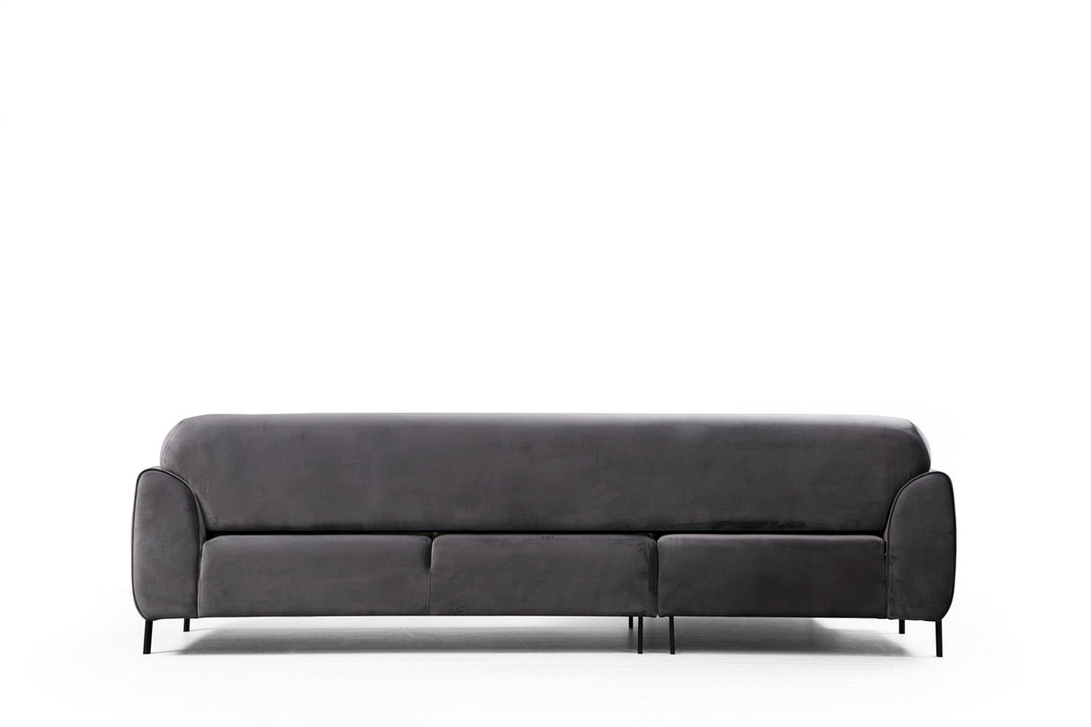 Corner sofa with sleeping function on the left image anthracite