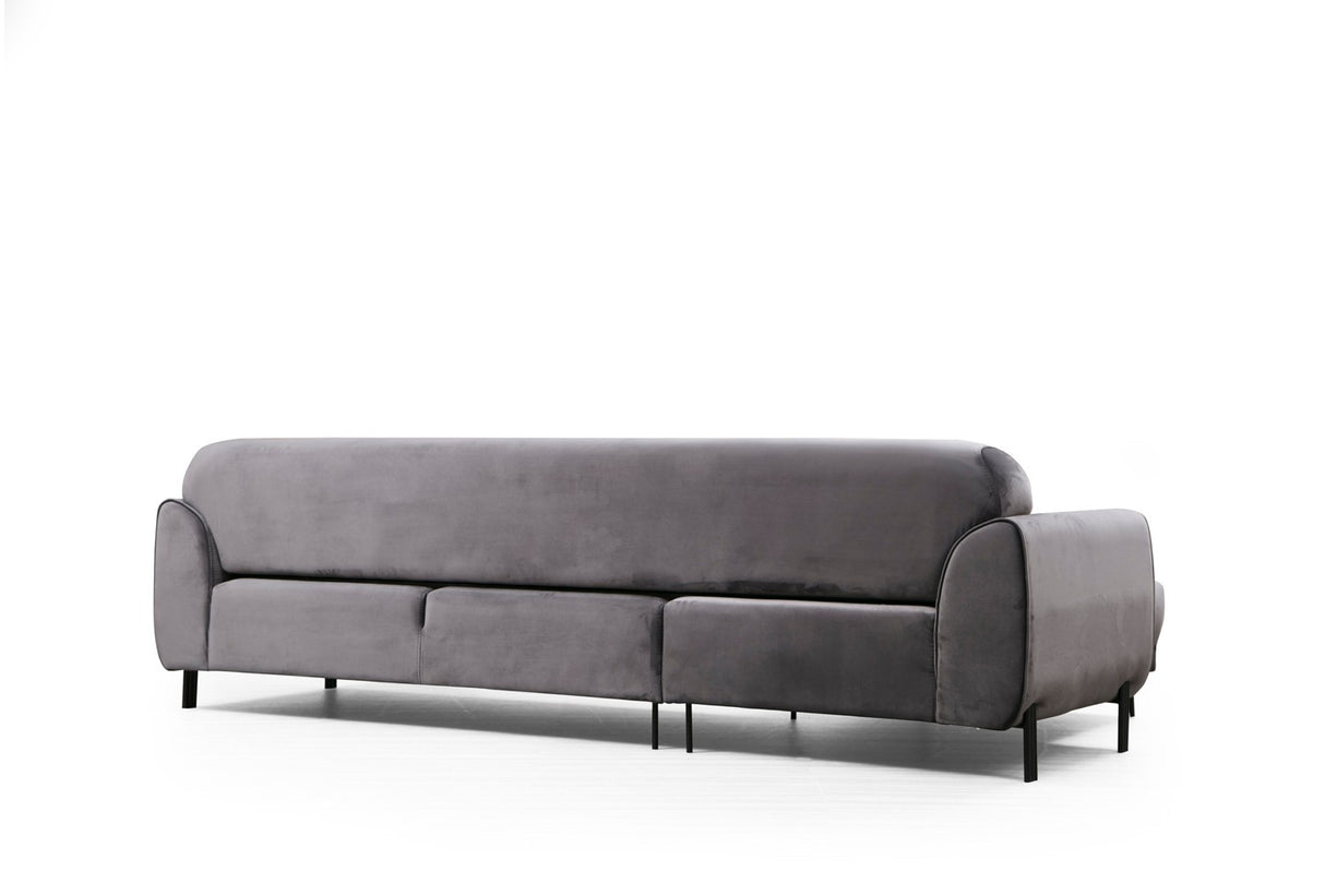 Corner sofa with sleeping function on the left image anthracite