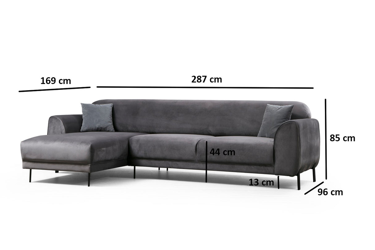 Corner sofa with sleeping function on the left image anthracite