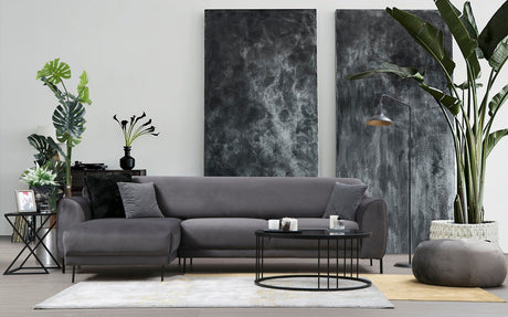 Corner sofa with sleeping function on the left image anthracite