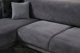 Corner sofa with sleeping function on the left image anthracite