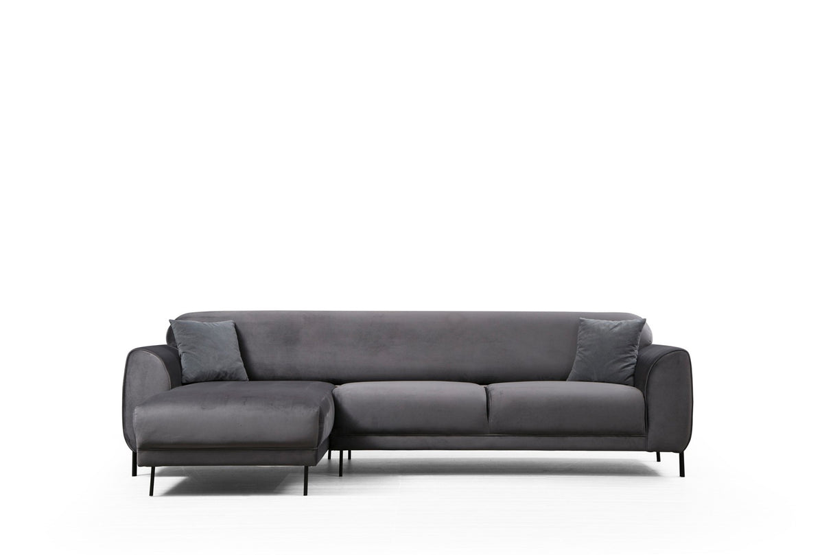 Corner sofa with sleeping function on the left image anthracite