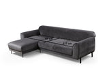 Corner sofa with sleeping function on the left image anthracite