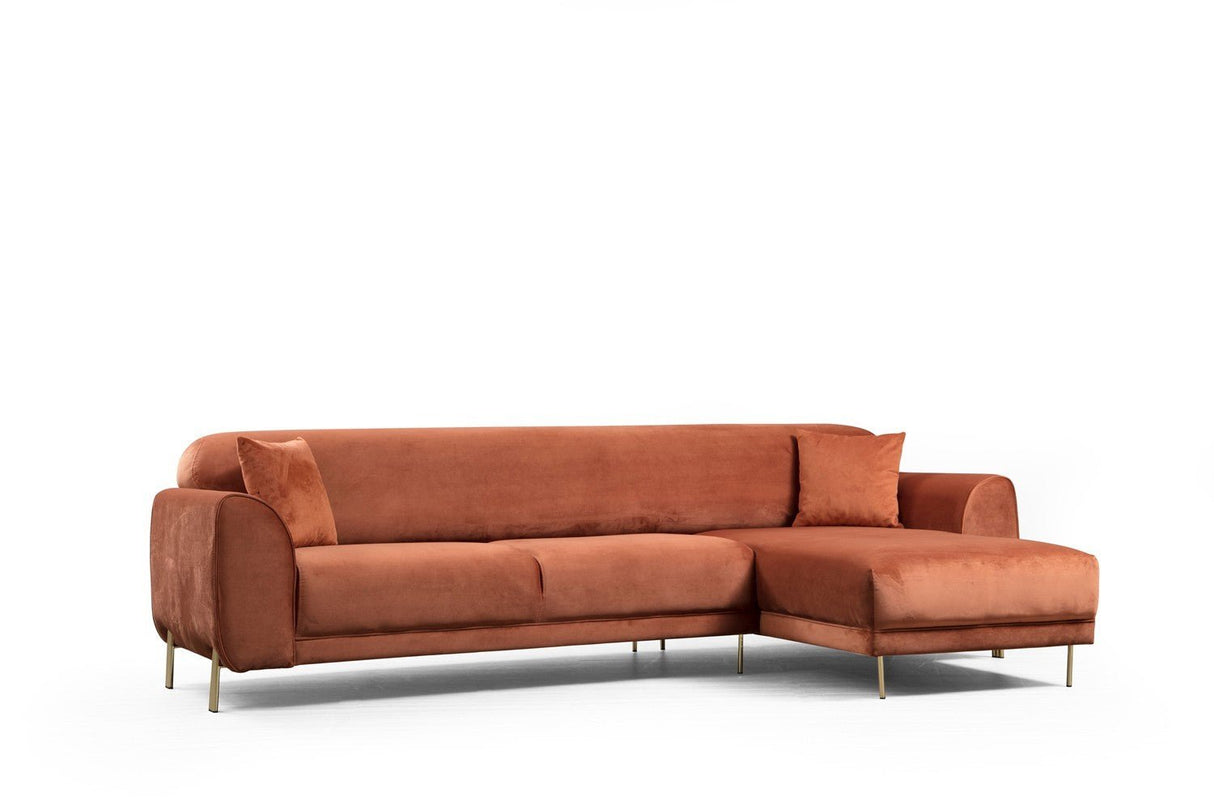 Corner sofa with sleep function on the right image cinnamon