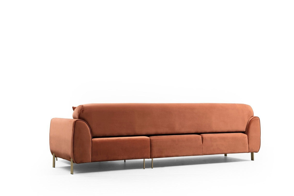 Corner sofa with sleep function on the right image cinnamon