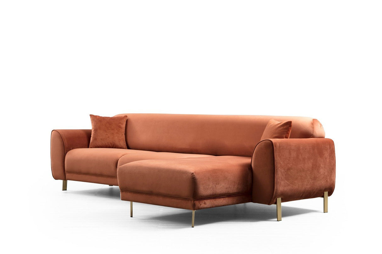 Corner sofa with sleep function on the right image cinnamon