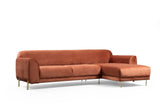 Corner sofa with sleep function on the right image cinnamon