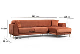 Corner sofa with sleep function on the right image cinnamon