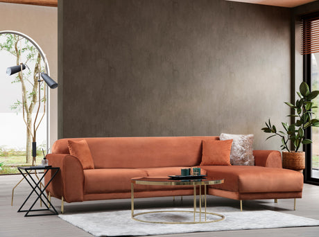 Corner sofa with sleep function on the right image cinnamon