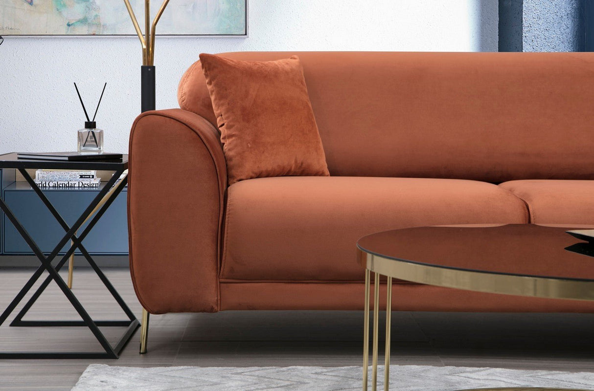 Corner sofa with sleep function on the right image cinnamon