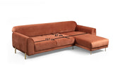 Corner sofa with sleep function on the right image cinnamon