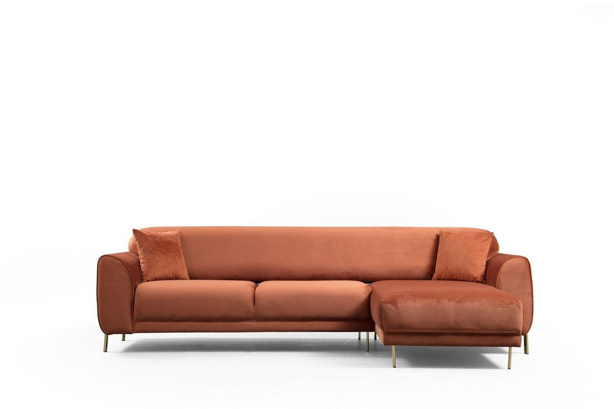 Corner sofa with sleep function on the right image cinnamon