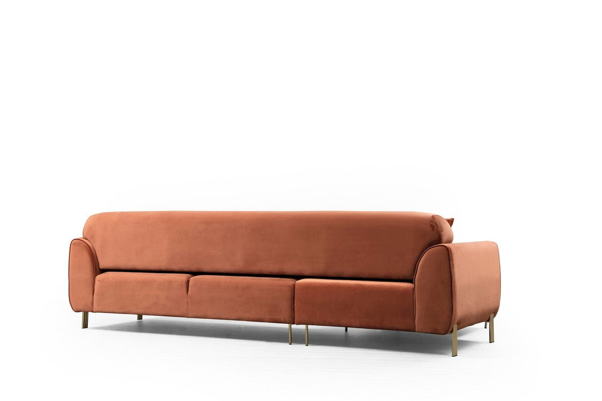 Corner sofa with sleeping function on the left image cinnamon