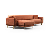 Corner sofa with sleeping function on the left image cinnamon