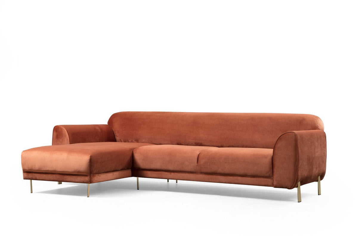 Corner sofa with sleeping function on the left image cinnamon