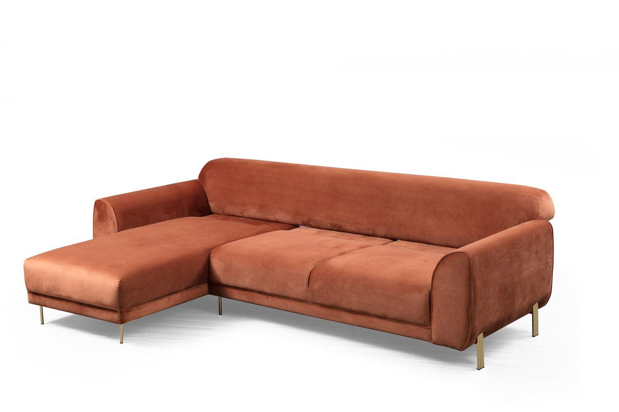 Corner sofa with sleeping function on the left image cinnamon