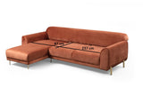 Corner sofa with sleeping function on the left image cinnamon