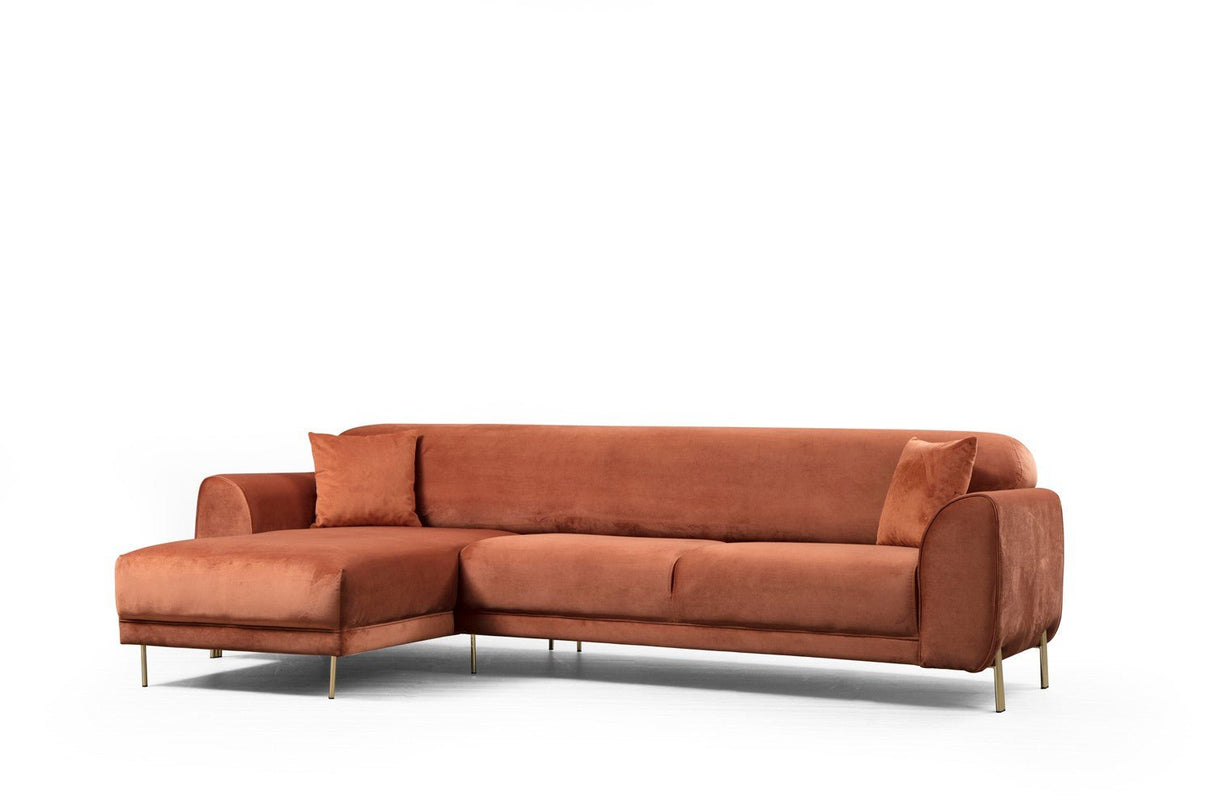 Corner sofa with sleeping function on the left image cinnamon