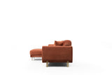 Corner sofa with sleeping function on the left image cinnamon