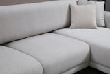 Corner sofa with sleep function on the right image beige